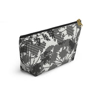 Floral Plaid Accessory Pouch w T-bottom in Black